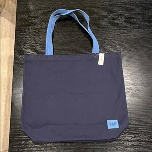 GAP Brand Dark Blue Tote Bag with Light Blue Handles, NWT.